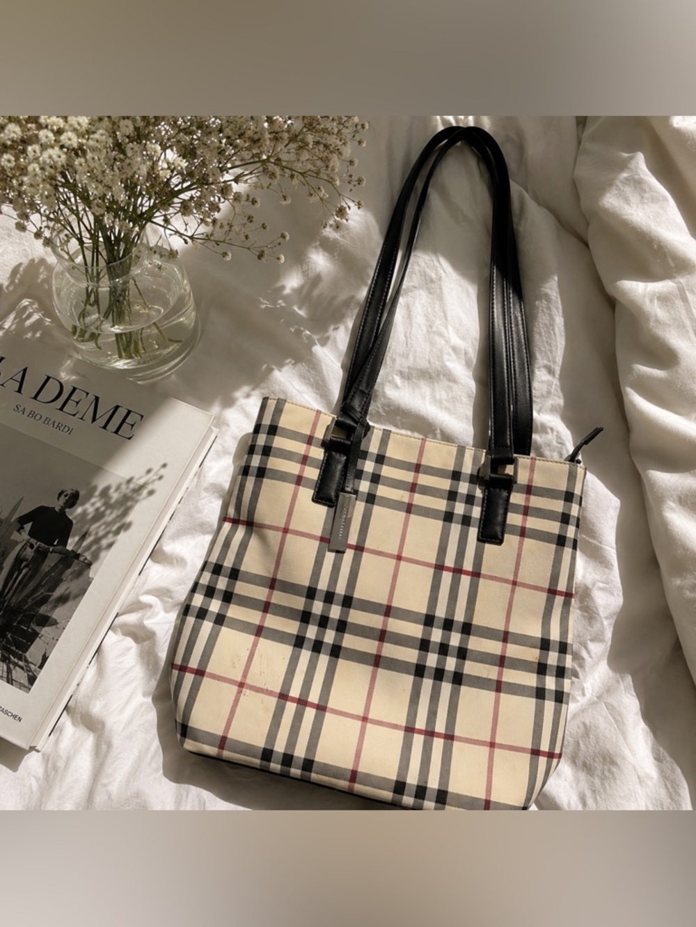 Vintage Burberry Nova Check Tote Bag | Classic Shoulder Handbag